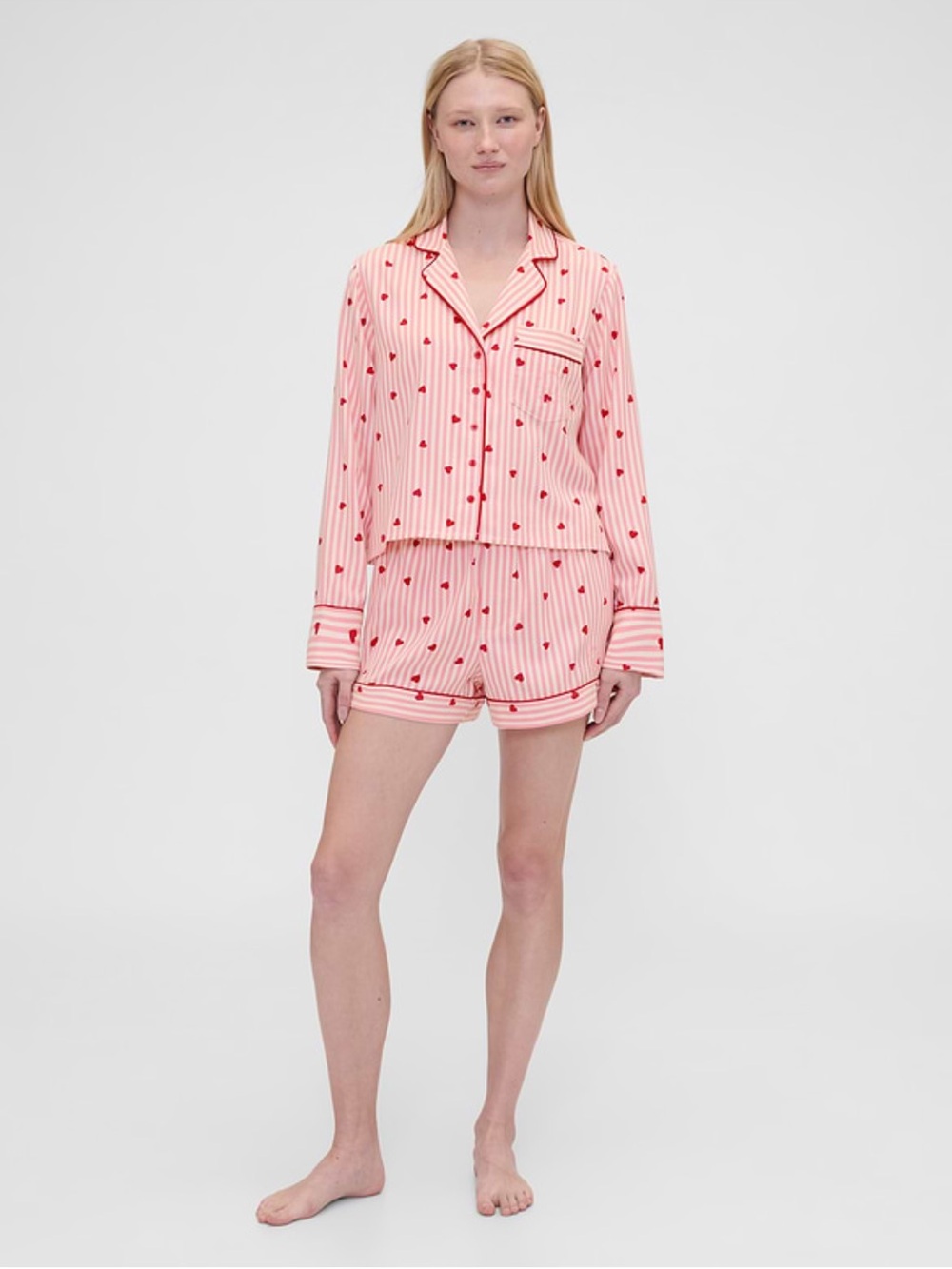Gap × Summer Fridays Flannel Hearts PJ Set